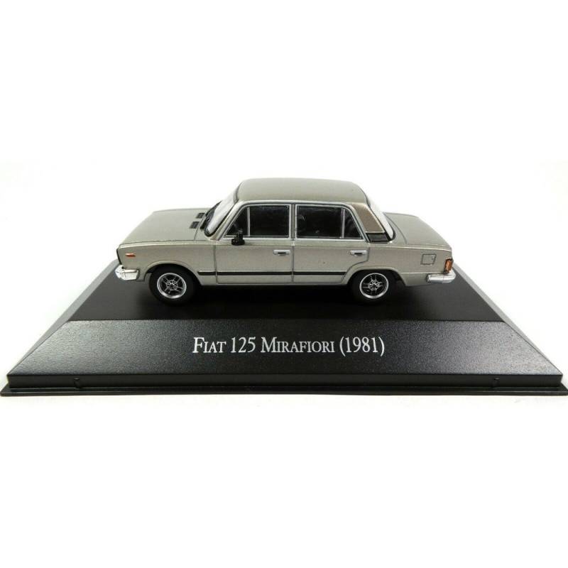 FIAT 125 Mirafiori 1981, graue viertürige Limousine, verkauft in Blisterverpackung