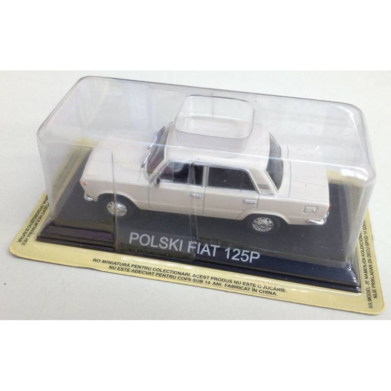 FIAT 125P Polski, Baujahr 1967, weiße viertürige Limousine, verkauft in Blisterverpackung