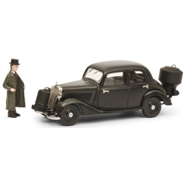 MERCEDES BENZ 170 V schwarzer Holzbrenner mit Figur