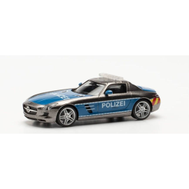 MERCEDES SLS AMG in Polizeiblau und Grau