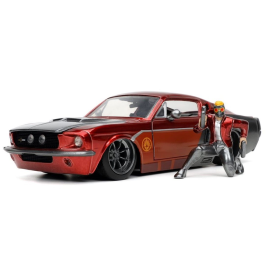 FORD Mustang Shelby GT500 mit STAR LORD Figur Guardians of the Galaxy 1967 Miniatur 