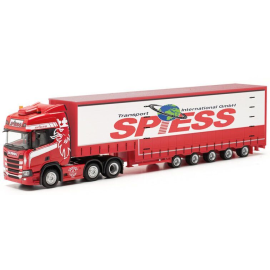 SCANIA CR 20 HD 6x2 mit SPIESS 5-Achs-Tieflader Modellbau 