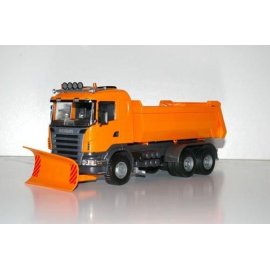 SCANIA G 6x4 orange mit Schneepflug Modellbau 