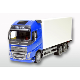 VOLVO FH16 6x4 blau mit Karosserie und Heckklappe Modellbau 