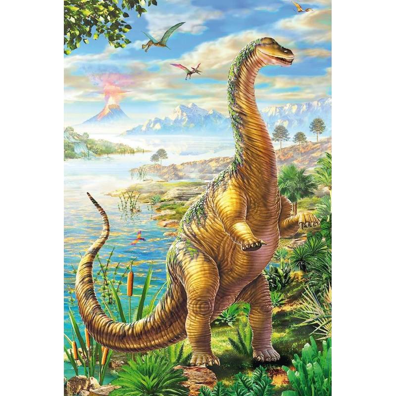 SCM56202 3 Puzzles 48 Teile Abenteuer mit Dinosauriern + Poster