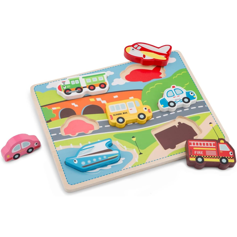 7-teiliges Puzzle Transportfahrzeuge aus Holz Puzzle