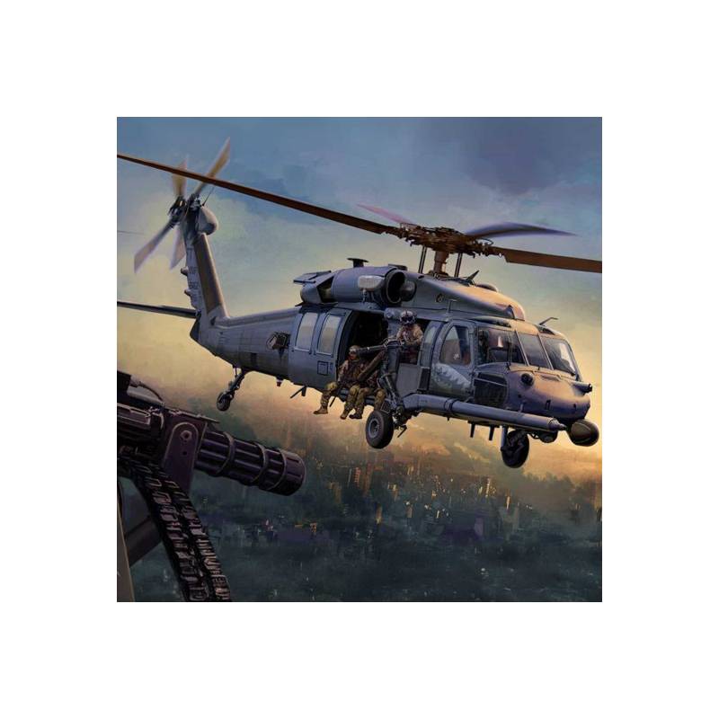 HH-60 Pave Hawk helicopter plastic model with figures 1:35