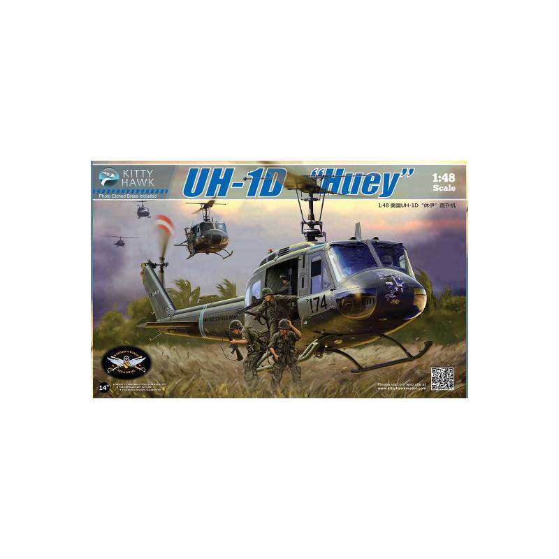 Plastic model of UH-1D HUEY helicopter 1:48