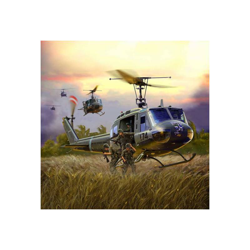 Plastic model of UH-1D HUEY helicopter 1:48