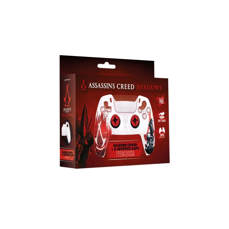 Silicone Case + Grips for PS5 Controller - Assassin's Creed Shadows (Red) Controller cover