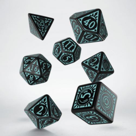 Set of 7 dice - Pathfinder - Black and blue 