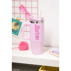 BARBIE - XL 1200ml travel mug with straw Tasse 