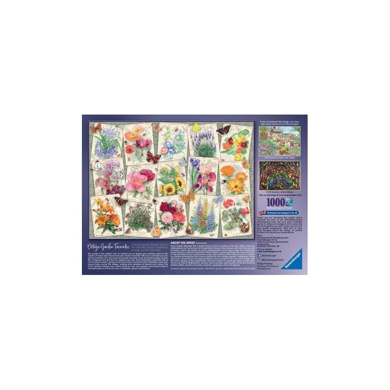 Puzzle 1000 p - Posters of garden flowers Ravensburger