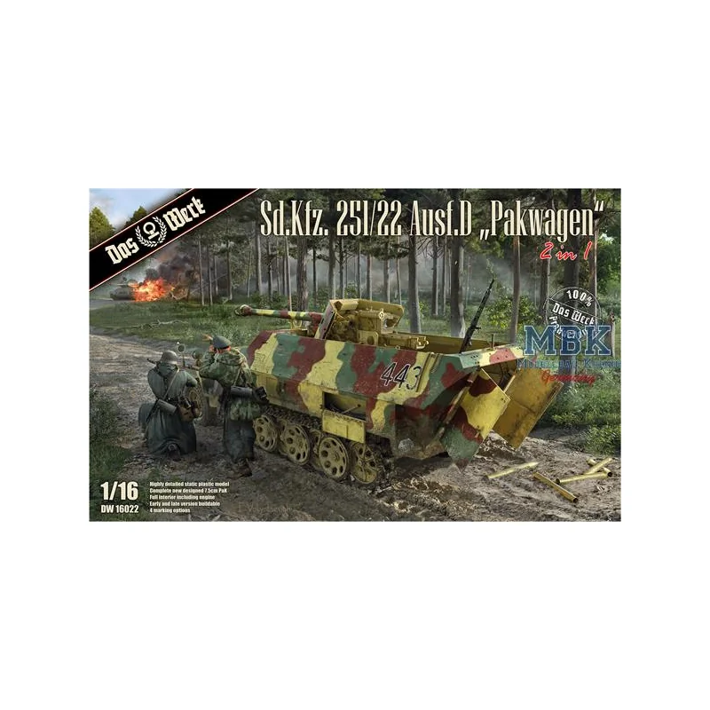 Sd.Kfz.251/22 Ausf.D "Pakwagen" (1:16) Modellbausatz 