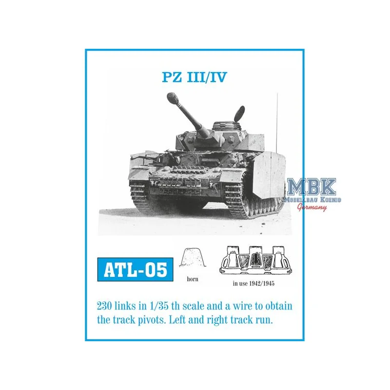 Panzer III (H-K) / IV (F-J) Einsatz 1942-1945 Ketten 