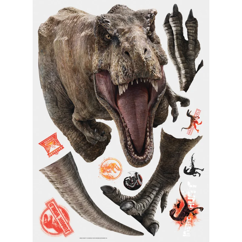 Jurassic World Medium And Large Wall Stickers Fallen Kingdom T-Rex 66X116cm 