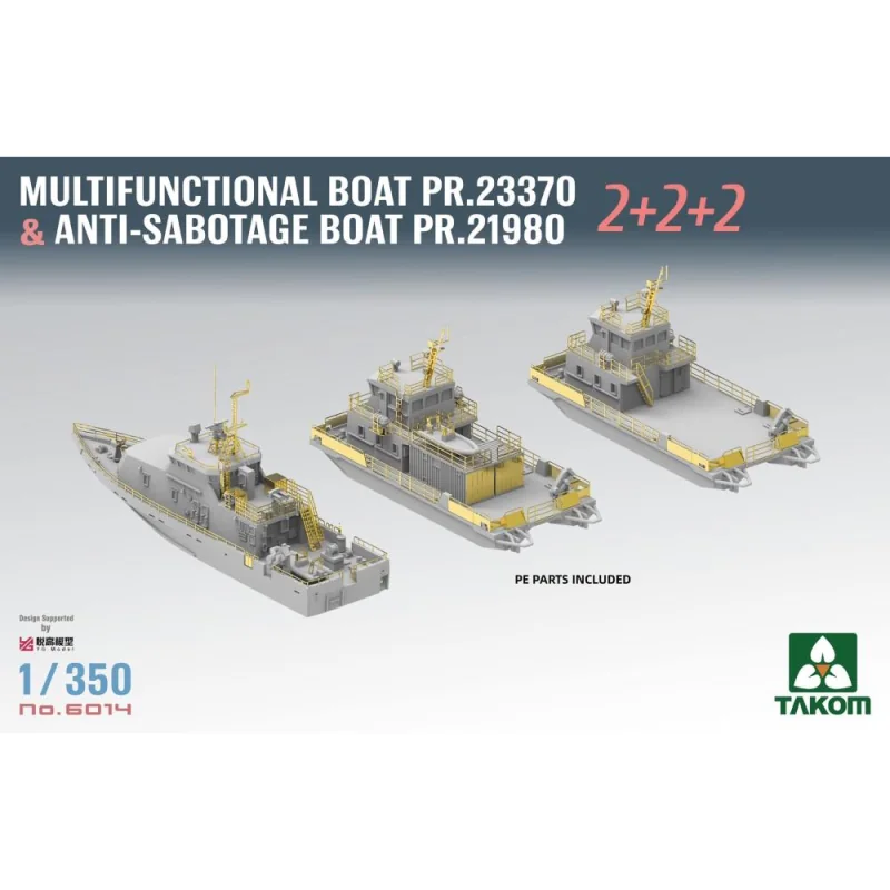 TKM6014 TAKOM MODEL: 1/350; MULTIFUNCTIONAL BOAT PR.23370 & ANTI-SABOTTAGE BOAT PR.21980 2+2+2