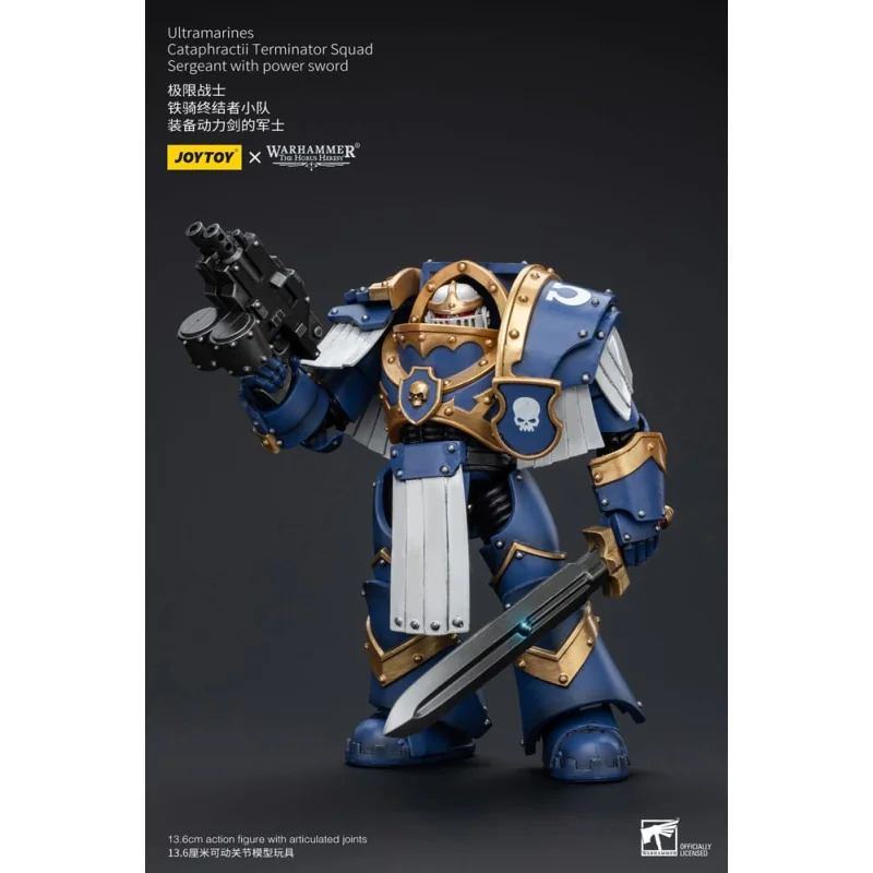 Warhammer The Horus Heresy figure 1/18 Ultramarines Cataphractii Terminator Squad Sergeant with Power Sword 14 cm Figuren