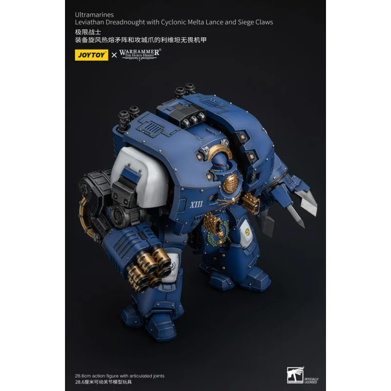 Warhammer The Horus Heresy figure 1/18 Ultramarines Leviathan Dreadnought with Cyclonic Melta Lance And Siege Claws 29 cm