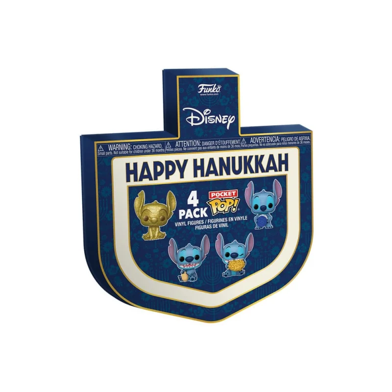 Stitch Holiday - 2024 pack 4 Pocket POP! Vinyl Dreidel Box 4 cm Schlüsselanhänger