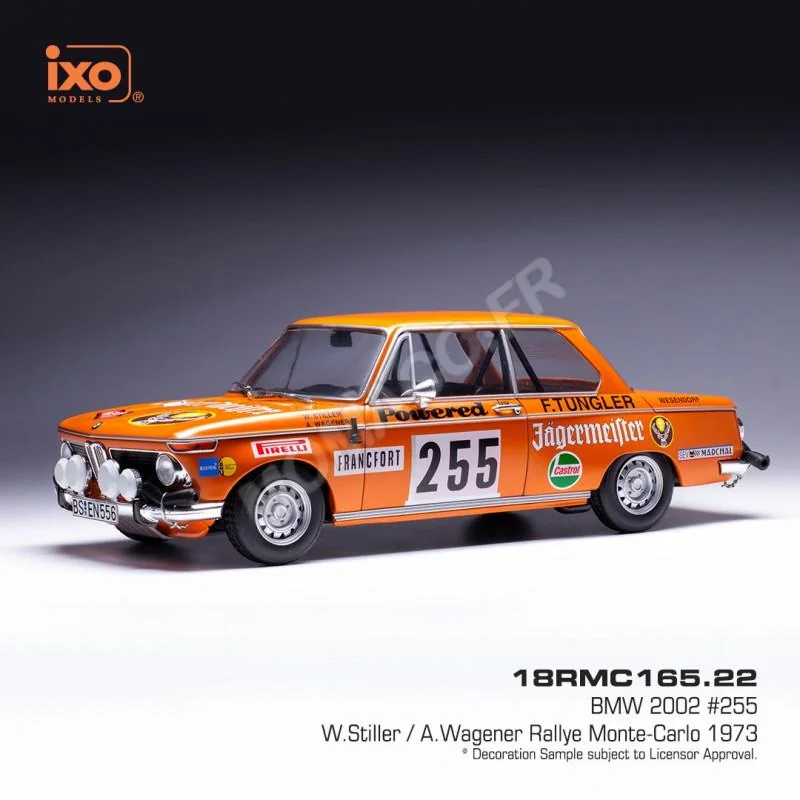 BMW 2002 JÄGERMEISTER 255 STILLER/WAGENER RALLYE WM MONTE-CARLO 1973 Miniatur 