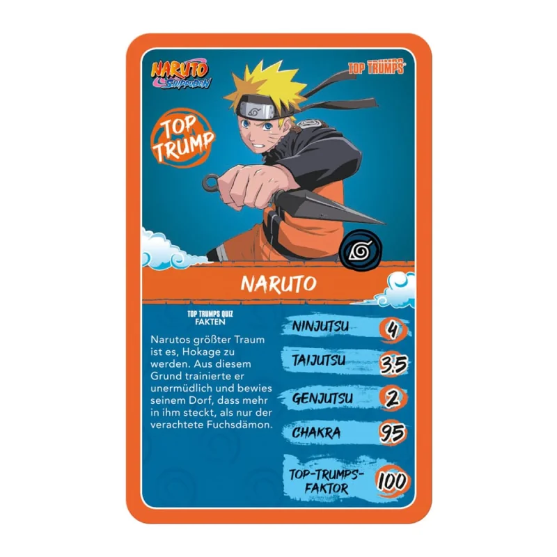 WM04269-GER-6 Naruto Shippuden Collectible Card Game Top Trumps Quiz Anime Collectible *GERMAN*