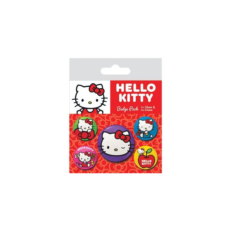 HELLO KITTY - Colorful Poses - Pack 5 Badges 