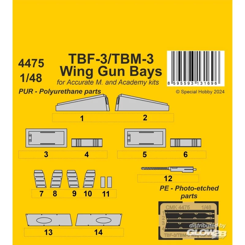 TBF-3/TBM-3 Wing Gun Bays 1/48 / for Accurate/Academy kits Zubehör 