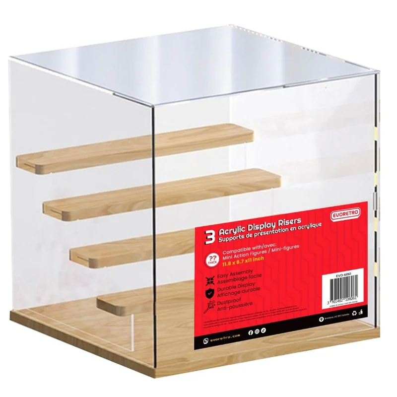 Evoretro Acrylic Display Case 30cm With 4 Step Staircase 