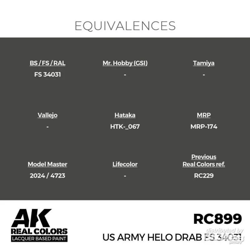 US Army Helo Drab FS 34031 17 ml. Modellbau-Acrylfarbe