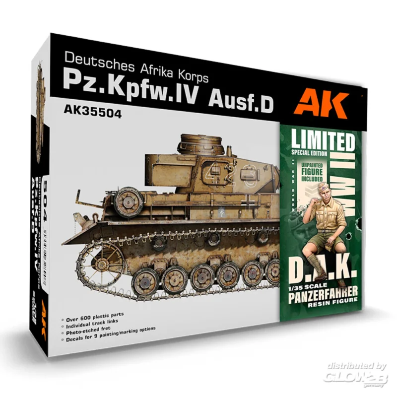 PZ.KPFW.IV AUSF.D AFRIKA KORPS+DAK PANZERFAHRER 1/35 Modellbausatz 