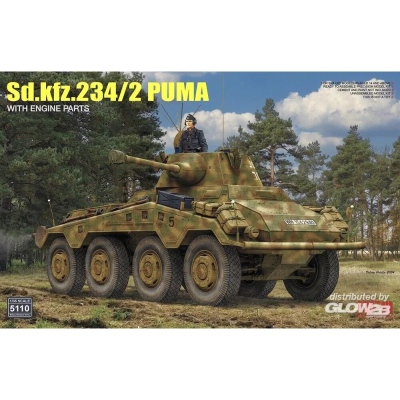 Sd.kfz 234/2 Puma w/ Engine Parts Modellbausatz 