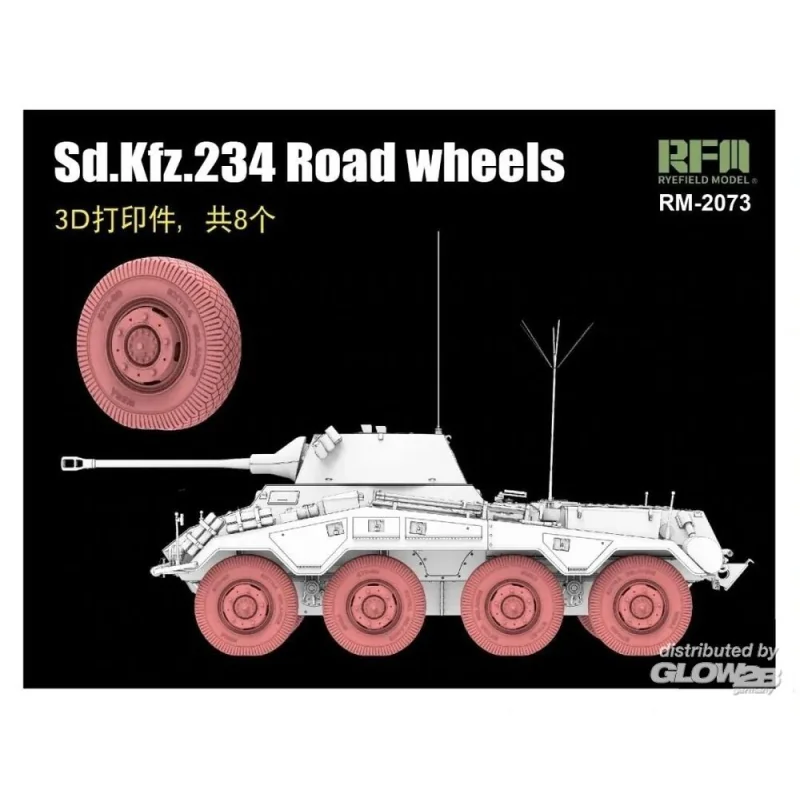 Sd.Kfz. 234 Road Wheels 3D Printed (8 pcs.) Modellbausatz 