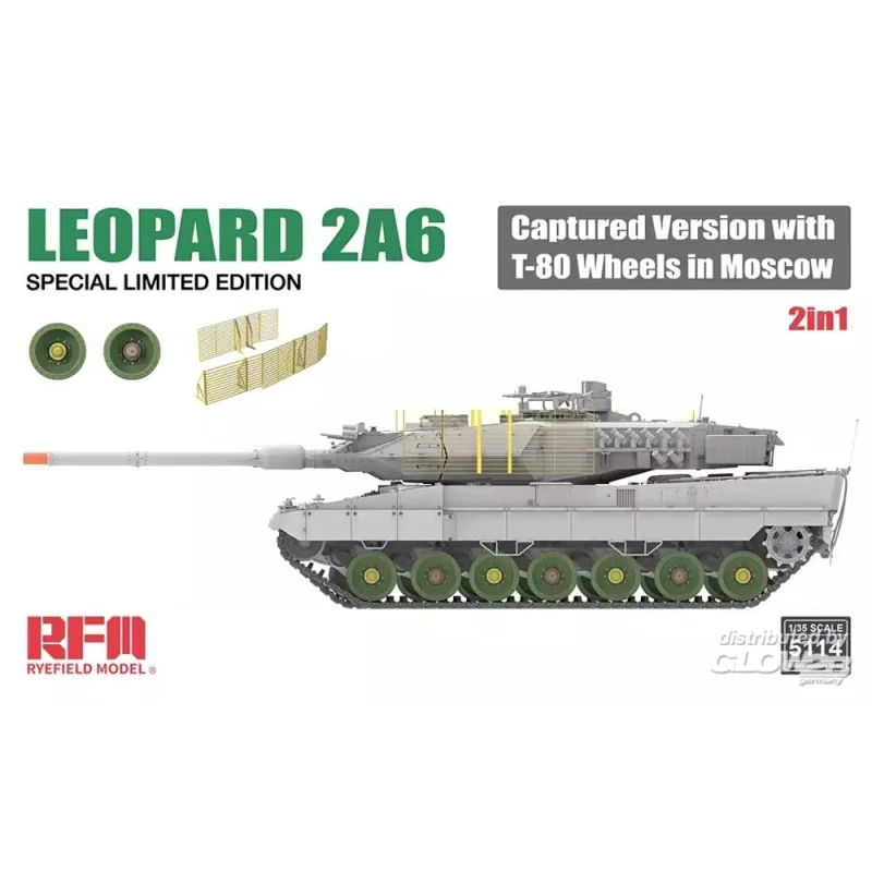 Leopard 2A6 Captured Version with T-80 Wheels in Moscow 2 in 1 Limited Edition Modellbausatz 