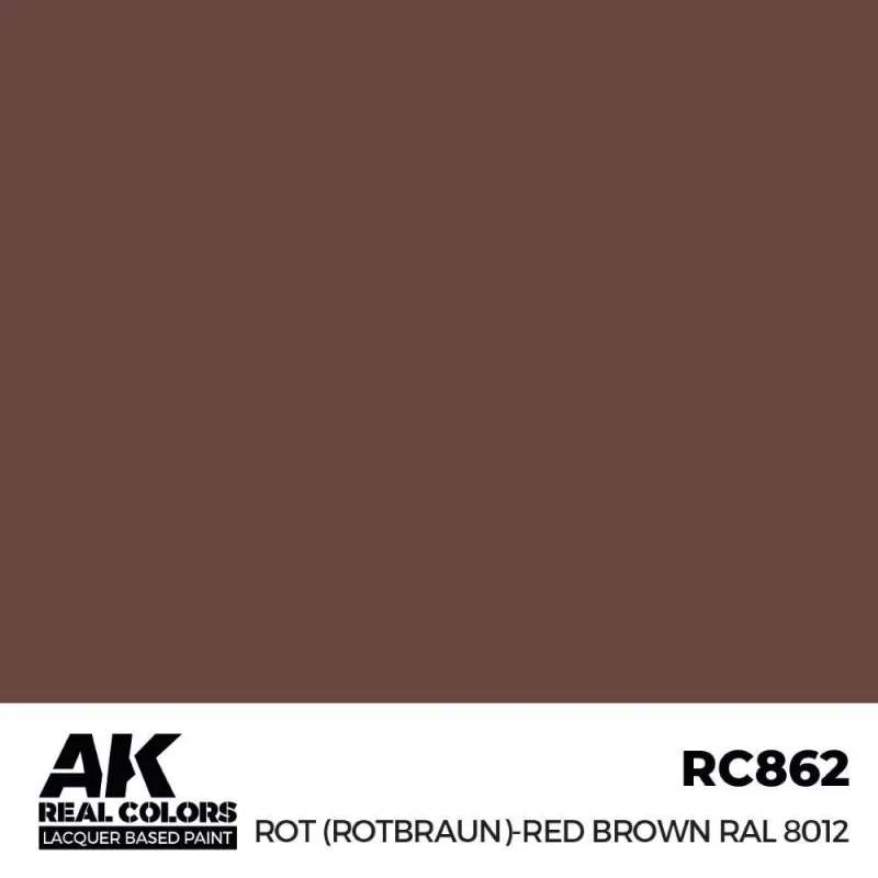 AK INTERACTIVE: Real Colors Rot (Rotbraun)-Red Brown RAL 8012 17 ml. Modellbau-Acrylfarbe