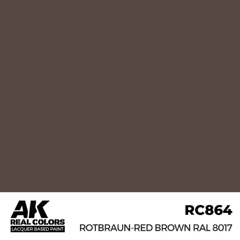 AK INTERACTIVE: Real Colors Rotbraun-Red Brown RAL 8017 17 ml. Modellbau-Acrylfarbe