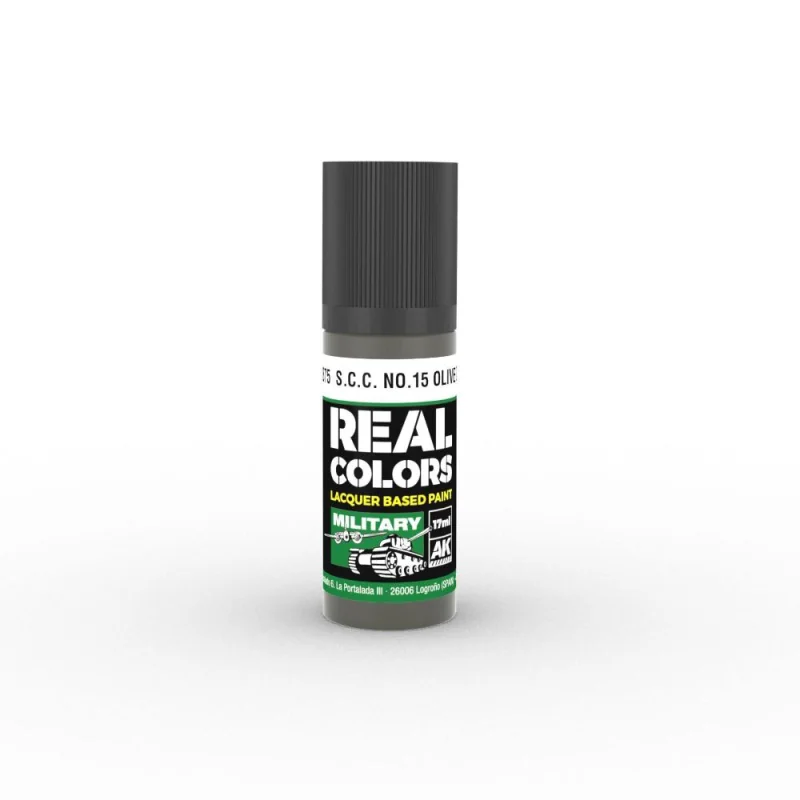 AK INTERACTIVE: Real Colors S.C.C. No.15 Olive Drab 17 ml. Modellbau-Farbe 