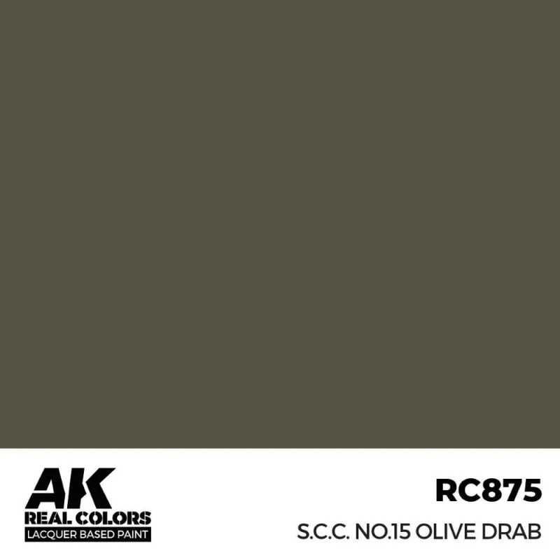 AK INTERACTIVE: Real Colors S.C.C. No.15 Olive Drab 17 ml. Modellbau-Acrylfarbe