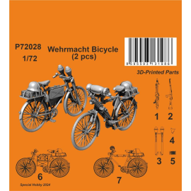 CMK: 1/72; Wehrmacht Bicycle (2 pcs) Miniatur 