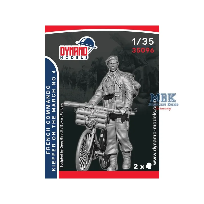 French Commando Kieffer Marching No.4 w/bicycle Figuren 