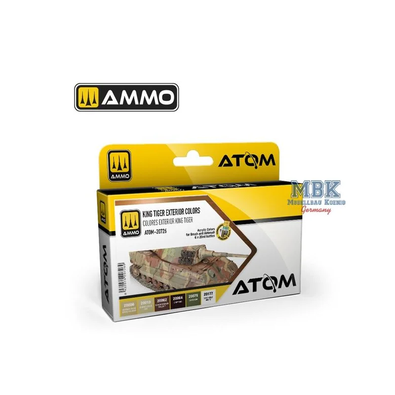 ATOM King Tiger Exterior colors Set Modellbau-Farbe 