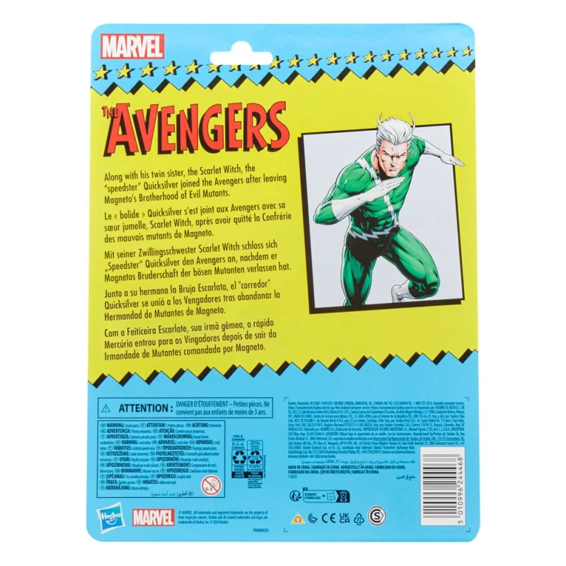 The Avengers Marvel Legends Retro Quicksilver Figure 15 cm