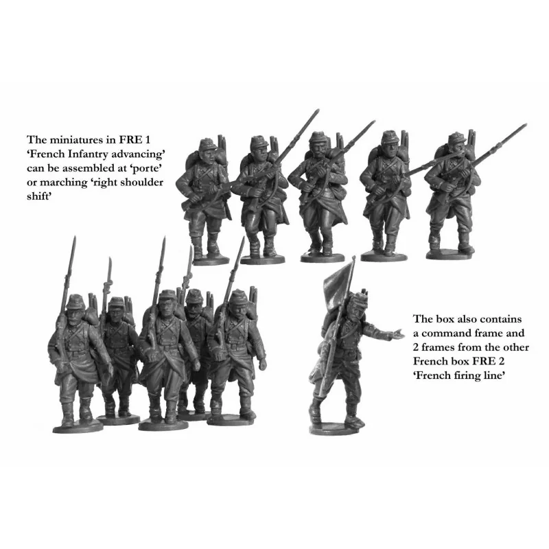 Perry Miniatures - Französisch-Preußischer Krieg, französische Infanterie im Vormarsch Historische Figuren