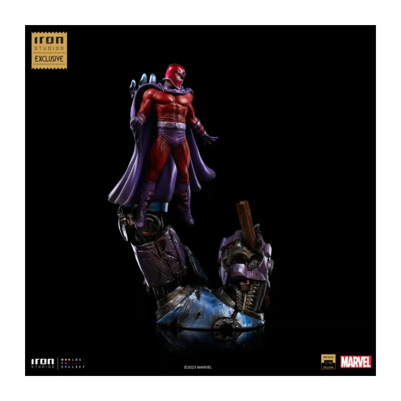 MARVEL-Magneto vs Sentinel-Statue Del. Art Scale 1/10 37cm "2023 CCXP" Figurine 