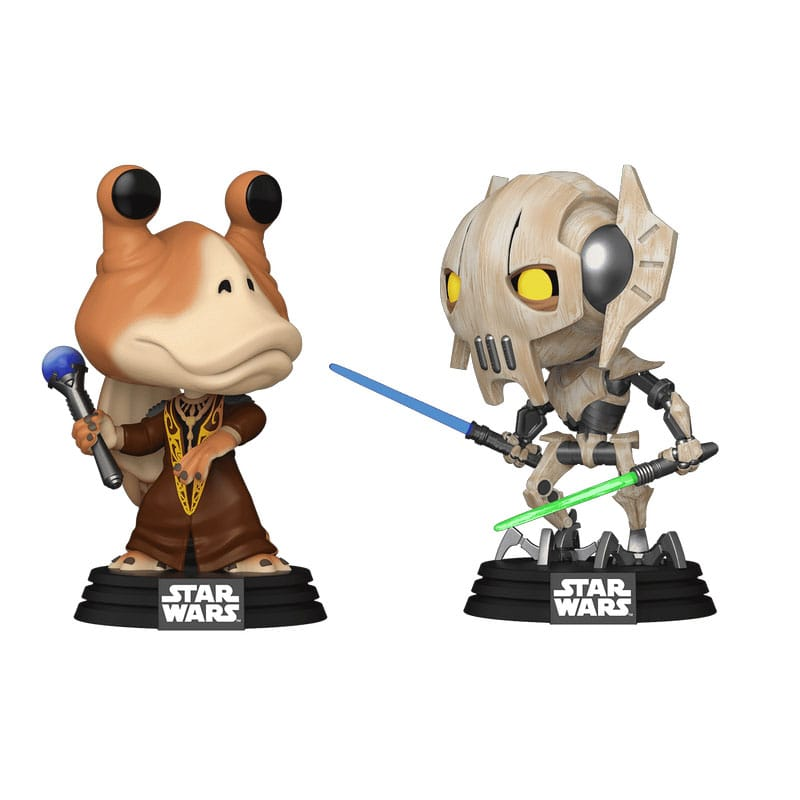 Star Wars: The Clone Wars pack 2 POP! Vinyl Bobble Heads Jar Jar Binks vs. General Grievous 9 cm 