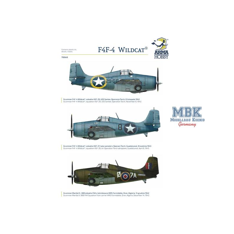 Grumman F4F-4 Wildcat "Operation Torch" Flugzeugmodell