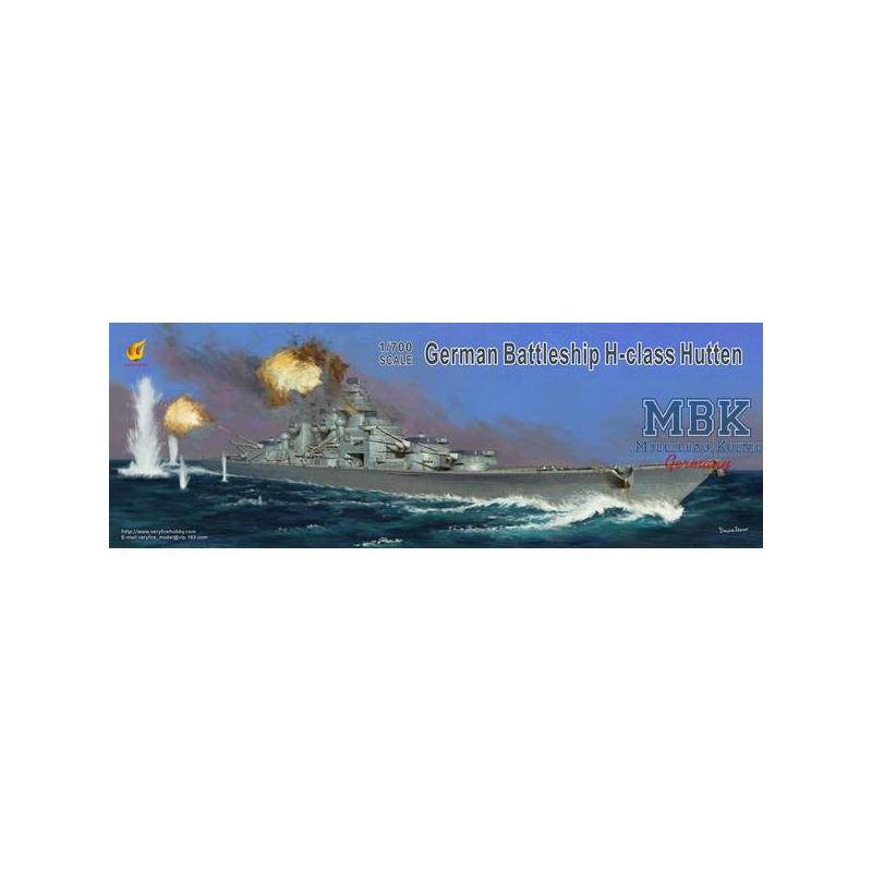 German Battleship H-Class HUTTEN-Deluxe Kit Modellbausatz 