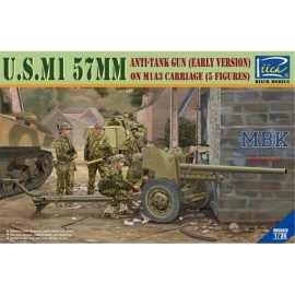 U.S. M1 57mm anti tank Gun early+ 5 Figuren 