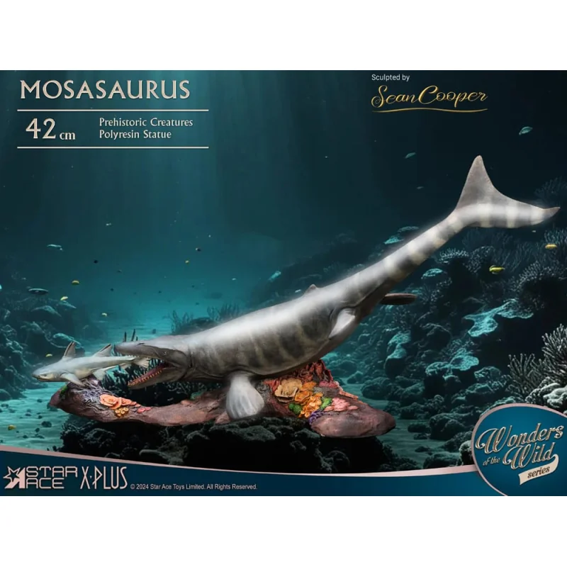 STASA5042 Wonders of the Wild Mosasaurus statuette (Deluxe) 42 cm