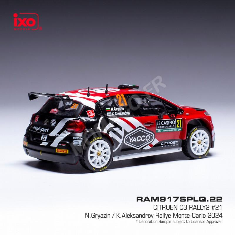 CITROEN C3 RALLYE 2 21 GRYAZIN/ALEKSANDROV WRC RALLYE MONTE-CARLO 2024 Fahrzeug-Miniatur